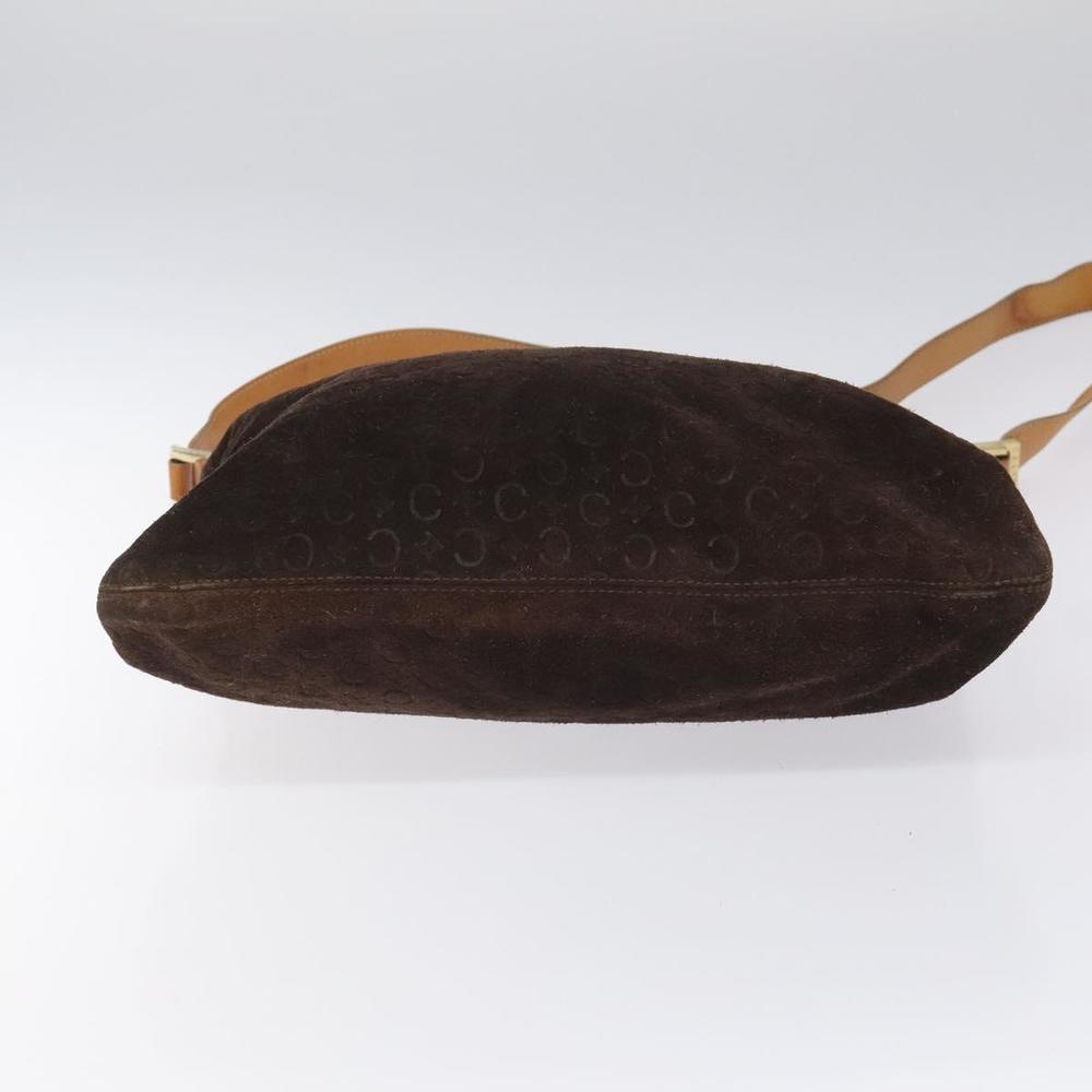 CELINE C Macadam Canvas Shoulder Bag Suede Leather Beige Brown gold Auth hk2165 - Picture 5 of 16